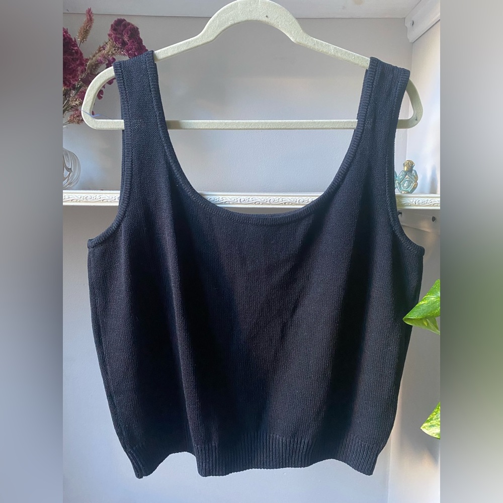 St John Basics Black Santana Knit Tank